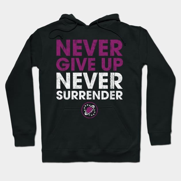 Never Give Up Never Surrender Hoodie by huckblade